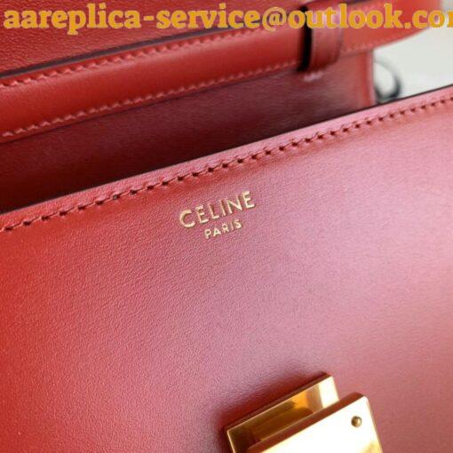 Replica Celine Classic Box Teen Bag In Red Box Calfskin 9