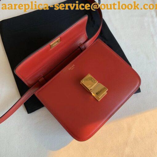 Replica Celine Classic Box Teen Bag In Red Box Calfskin 10