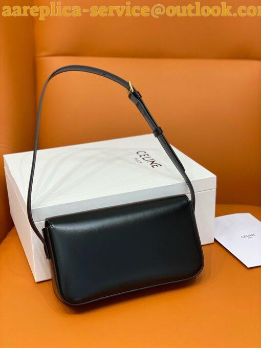 Replica Celine Claude Shoulder Bag in Black Calfskin 6