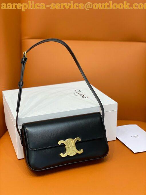 Replica Celine Claude Shoulder Bag in Black Calfskin 9