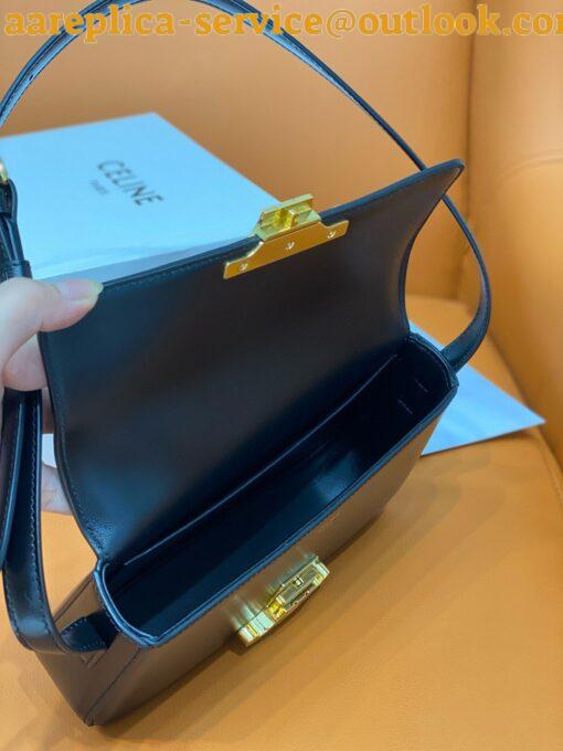 Replica Celine Claude Shoulder Bag in Black Calfskin 11