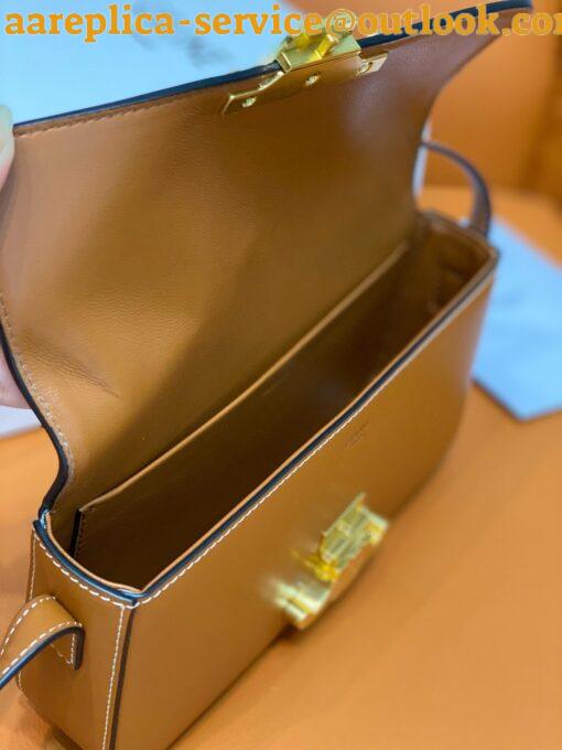 Replica Celine Claude Shoulder Bag in Brown Calfskin 4