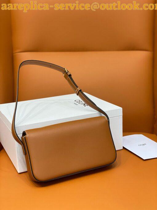 Replica Celine Claude Shoulder Bag in Brown Calfskin 6