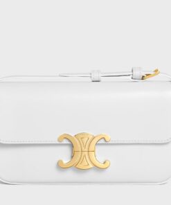 Replica Celine Claude Shoulder Bag in White Calfskin