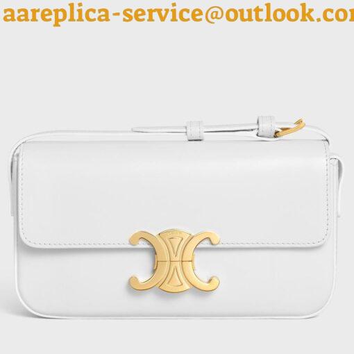 Replica Celine Claude Shoulder Bag in White Calfskin