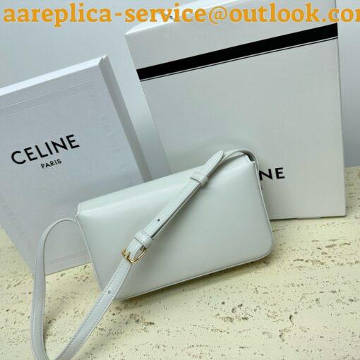 Replica Celine Claude Shoulder Bag in White Calfskin 3