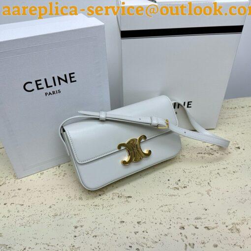 Replica Celine Claude Shoulder Bag in White Calfskin 4