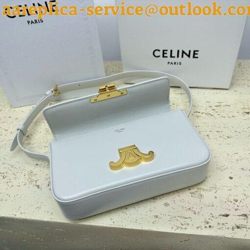 Replica Celine Claude Shoulder Bag in White Calfskin 5