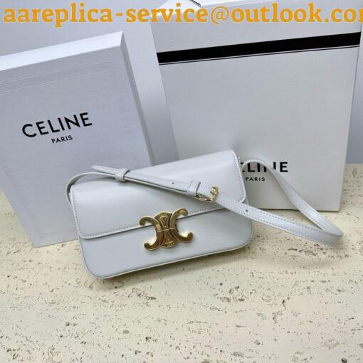 Replica Celine Claude Shoulder Bag in White Calfskin 6