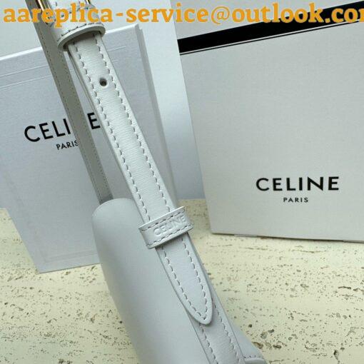 Replica Celine Claude Shoulder Bag in White Calfskin 7