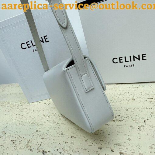 Replica Celine Claude Shoulder Bag in White Calfskin 9