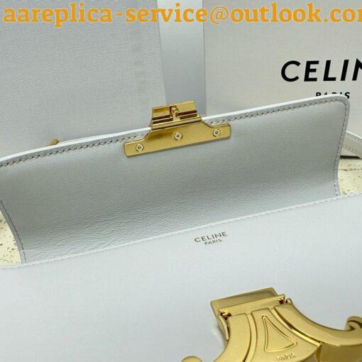 Replica Celine Claude Shoulder Bag in White Calfskin 10