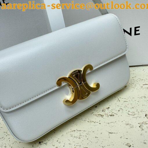 Replica Celine Claude Shoulder Bag in White Triomphe Canvas 11