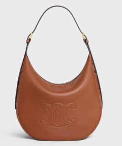 Replica Celine Heloise Cuir Triomphe Bag in Brown Calfskin