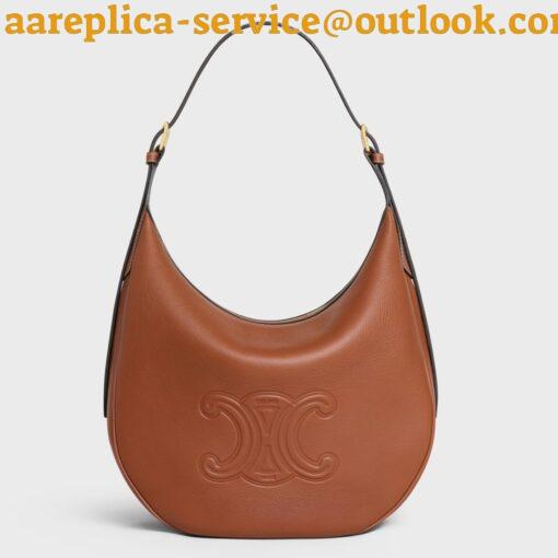 Replica Celine Heloise Cuir Triomphe Bag in Brown Calfskin