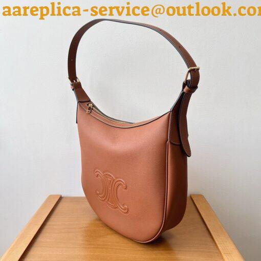 Replica Celine Heloise Cuir Triomphe Bag in Brown Calfskin 3