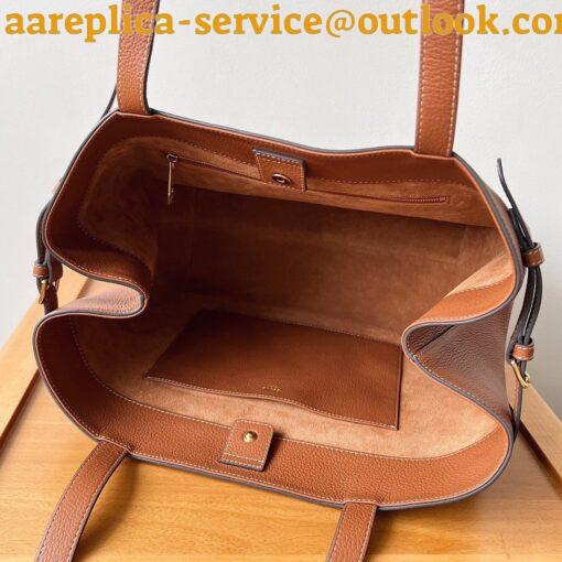 Replica Celine Medium Cabas Anais Cuir Triomphe Bag in Brown Leather 6