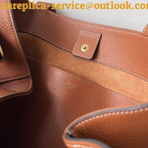 Replica Celine Medium Cabas Anais Cuir Triomphe Bag in Brown Leather 8