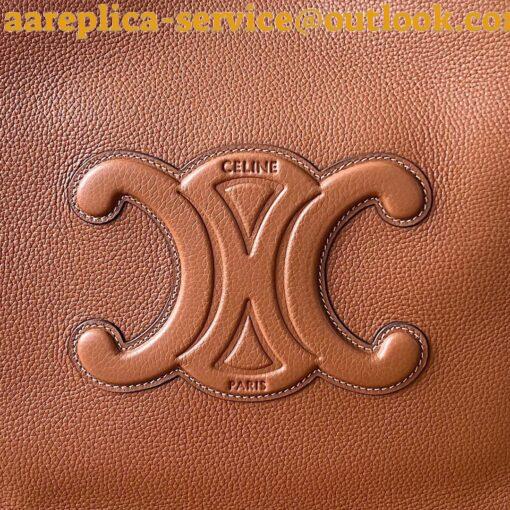 Replica Celine Medium Cabas Anais Cuir Triomphe Bag in Brown Leather 9