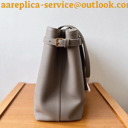 Replica Celine Medium Cabas Anais Cuir Triomphe Bag in Grey Leather 6