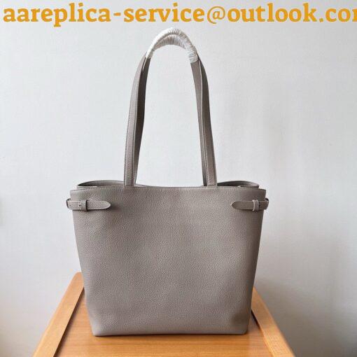 Replica Celine Medium Cabas Anais Cuir Triomphe Bag in Grey Leather 7