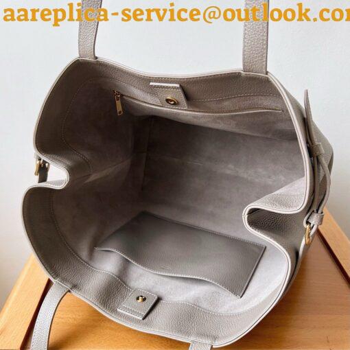 Replica Celine Medium Cabas Anais Cuir Triomphe Bag in Grey Leather 8