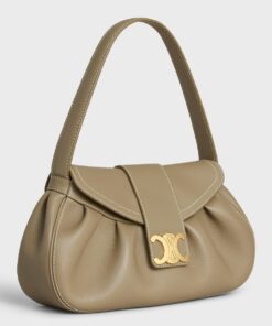 Replica Celine Medium Polly Bag in Brown Sepia Calfskin