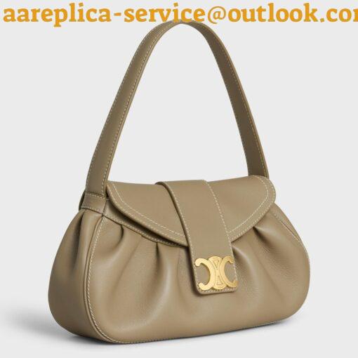 Replica Celine Medium Polly Bag in Brown Sepia Calfskin