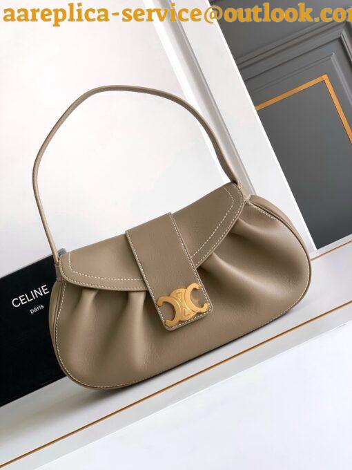 Replica Celine Medium Polly Bag in Brown Sepia Calfskin 9