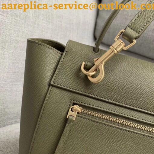 Replica Celine Micro Belt Bag In Army Green Grained Calfskin