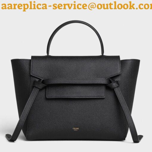 Replica Celine Micro Belt Bag In Black Grained Calfskin 4