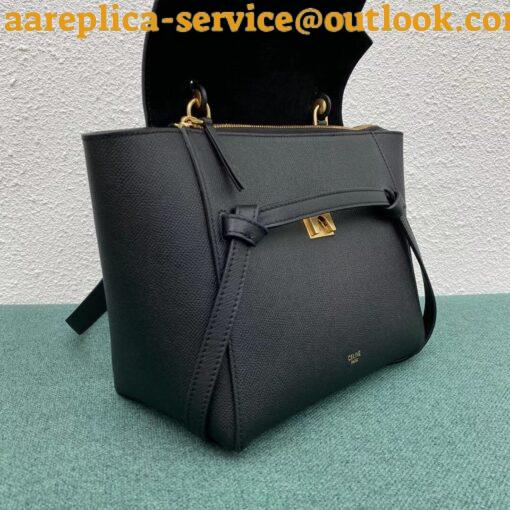 Replica Celine Micro Belt Bag In Black Grained Calfskin 5