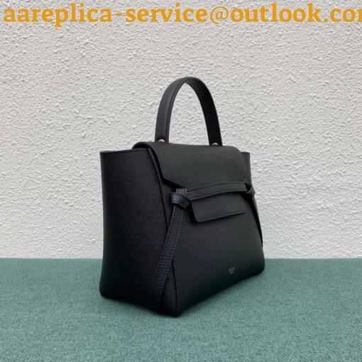 Replica Celine Micro Belt Bag In Black Grained Calfskin 10