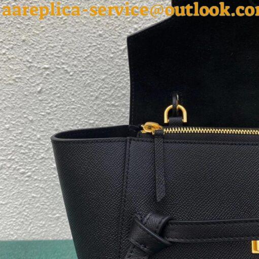 Replica Celine Micro Belt Bag In Black Grained Calfskin 11