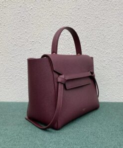 Replica Celine Micro Belt Bag In Bordeaux Grained Calfskin