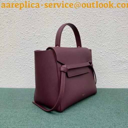 Replica Celine Micro Belt Bag In Bordeaux Grained Calfskin