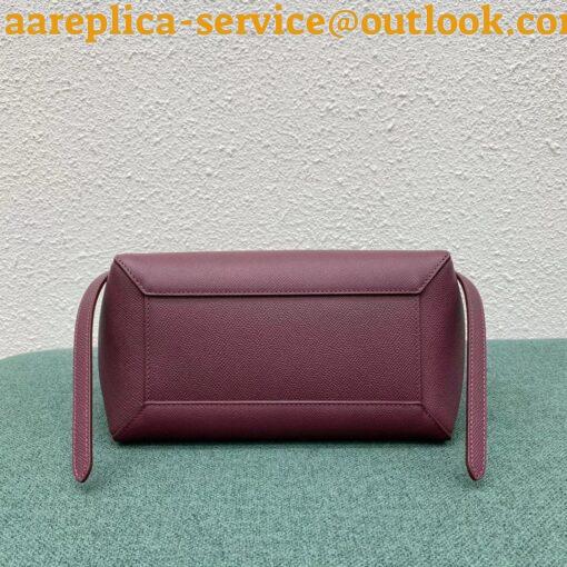 Replica Celine Micro Belt Bag In Bordeaux Grained Calfskin 5