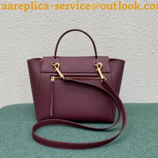 Replica Celine Micro Belt Bag In Bordeaux Grained Calfskin 6