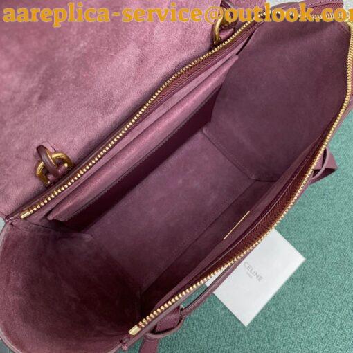 Replica Celine Micro Belt Bag In Bordeaux Grained Calfskin 7