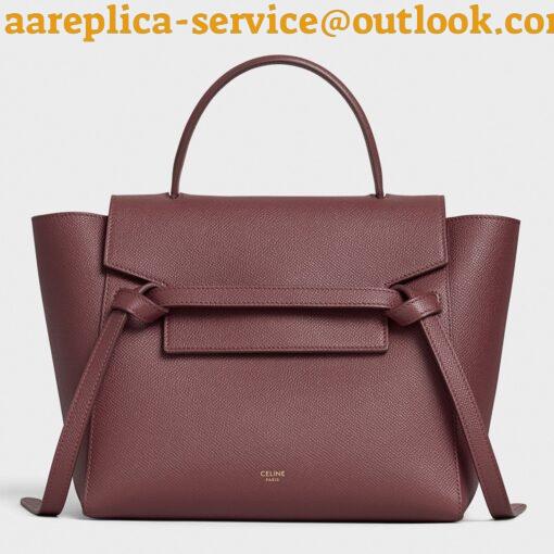 Replica Celine Micro Belt Bag In Bordeaux Grained Calfskin 9