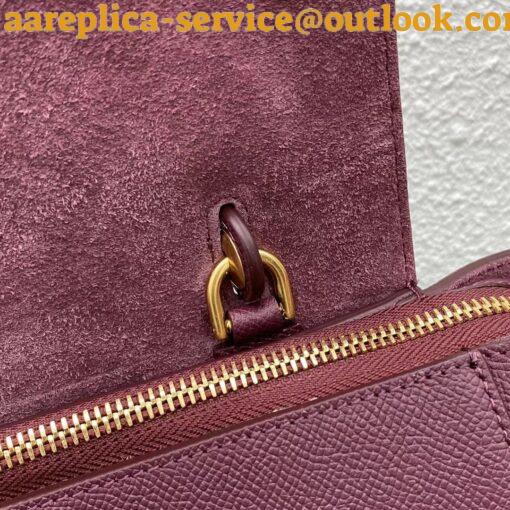 Replica Celine Micro Belt Bag In Bordeaux Grained Calfskin 11