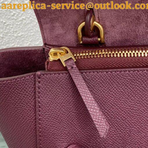 Replica Celine Micro Belt Bag In Bordeaux Grained Calfskin 15