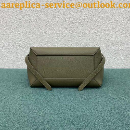 Replica Celine Micro Belt Bag In Dark Olive Grained Calfskin 6