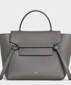 Replica Celine Micro Belt Bag In Grey Grained Calfskin