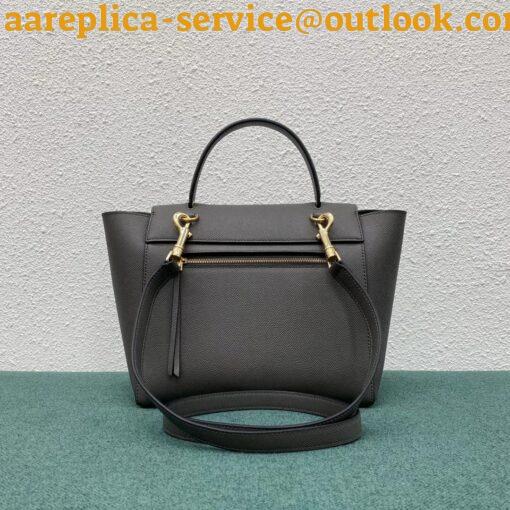 Replica Celine Micro Belt Bag In Grey Grained Calfskin 3