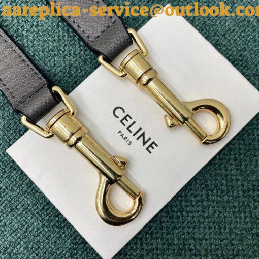 Replica Celine Micro Belt Bag In Grey Grained Calfskin 10