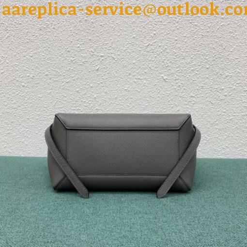 Replica Celine Micro Belt Bag In Grey Grained Calfskin 13