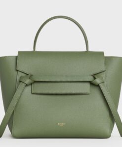 Replica Celine Micro Belt Bag In Light Khaki Grained Calfskin