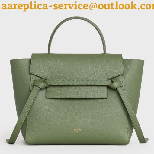 Replica Celine Micro Belt Bag In Light Khaki Grained Calfskin