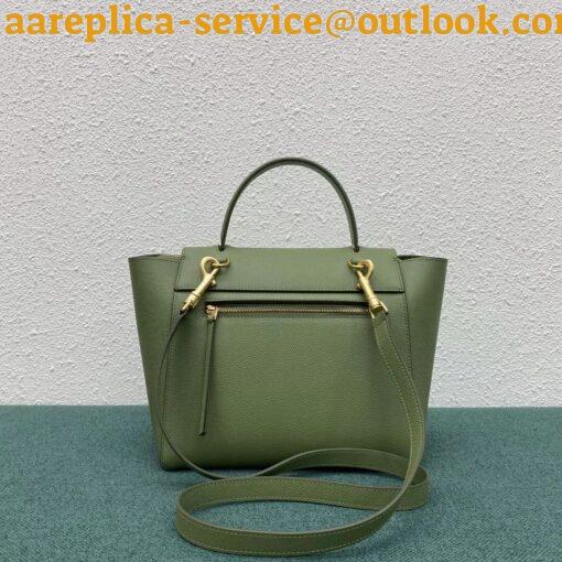 Replica Celine Micro Belt Bag In Light Khaki Grained Calfskin 4